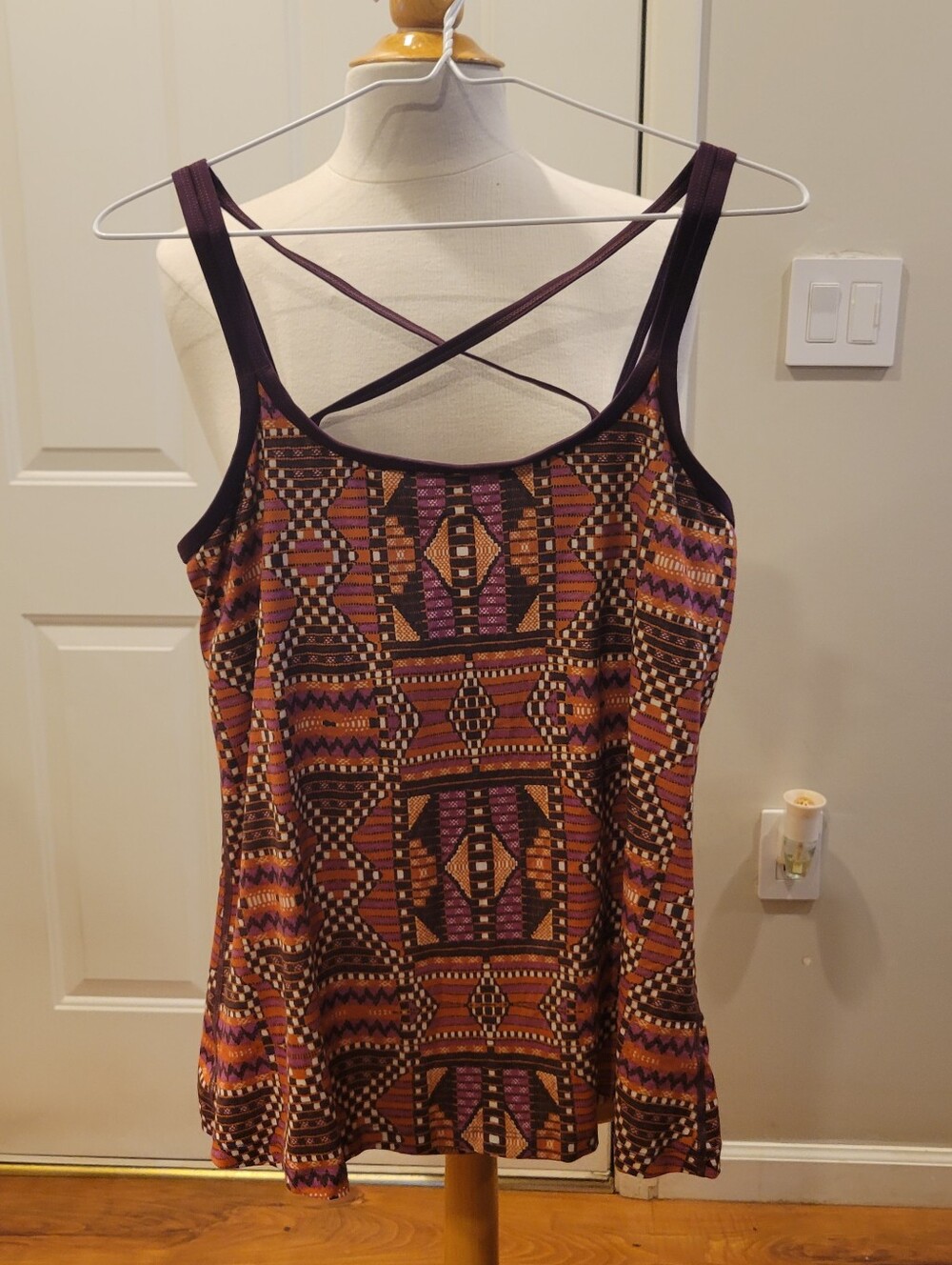 🩴EUC~ prAna Patterned Strappy Active Wear Tank Top